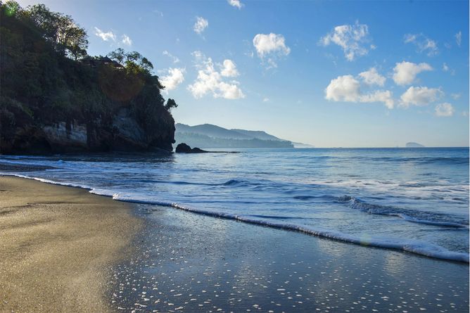 Private black sand beach