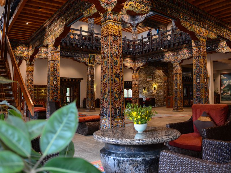 Decorative lobby at Zhiwa Ling Heritage