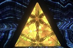 a triangle with a yellow light inside