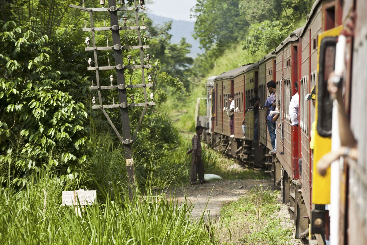 Colourful train in Sri Lanka