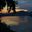 a sunset over a lake