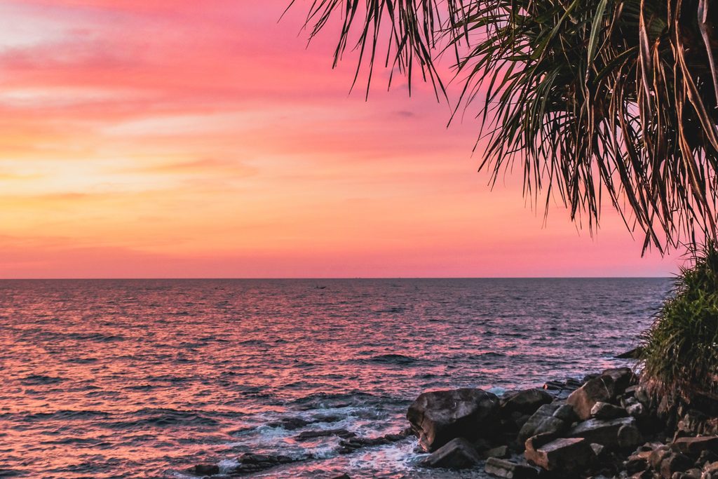 Beach at sunset in Borneo