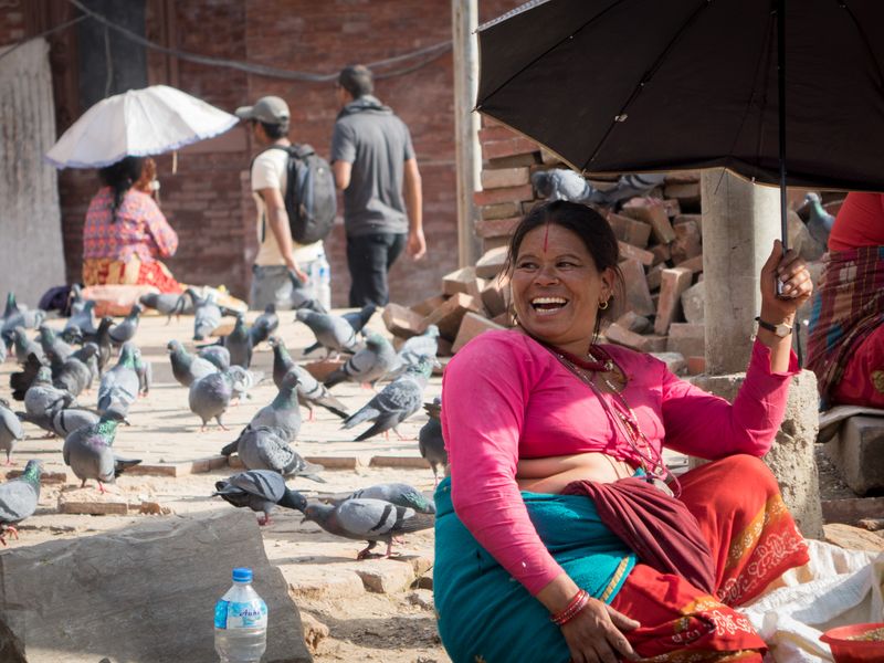 Lady at market in Patan