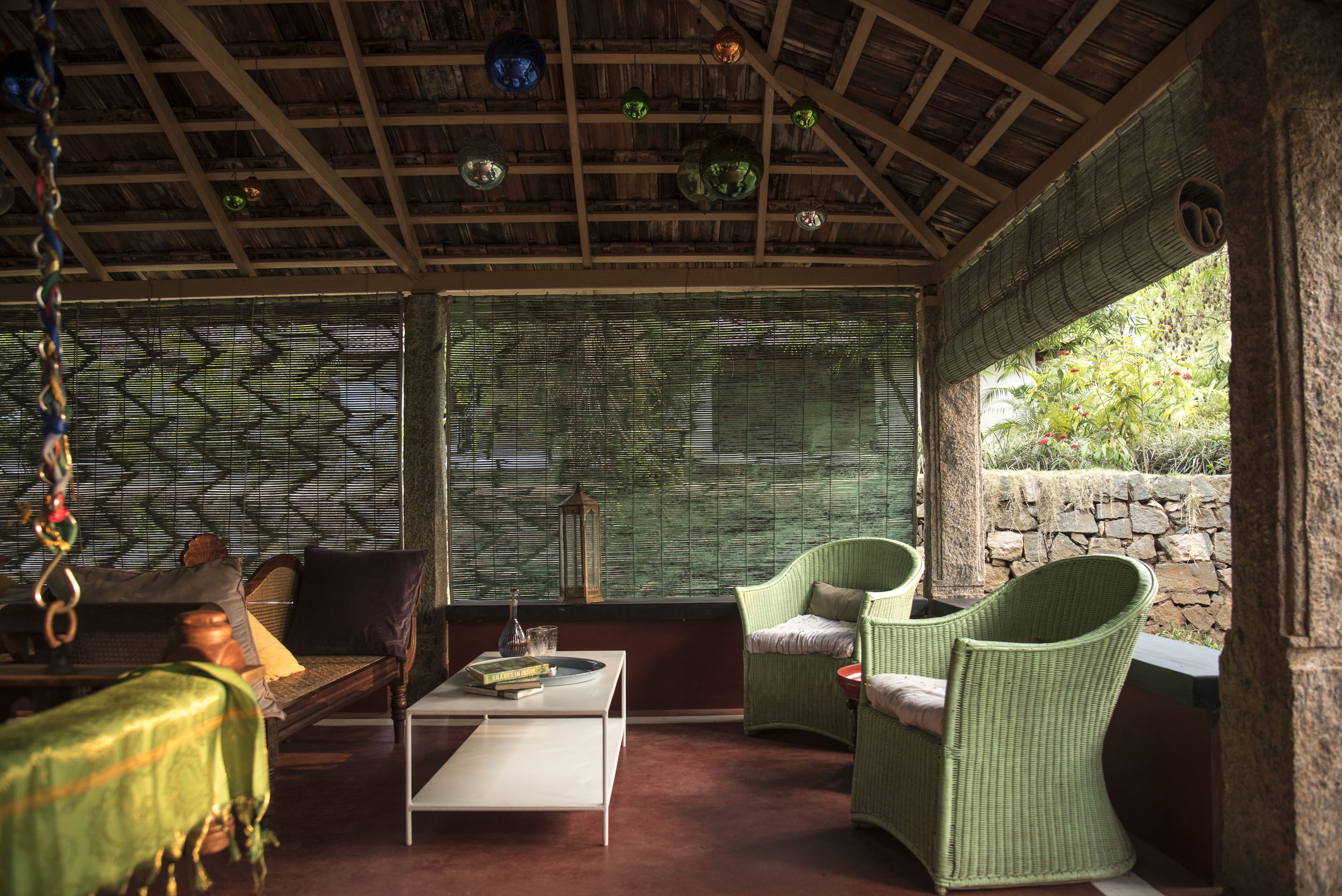 Seating in the rain pavilion