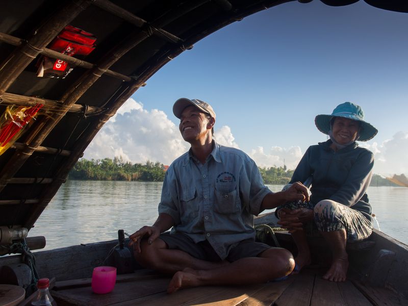 Couple on boat