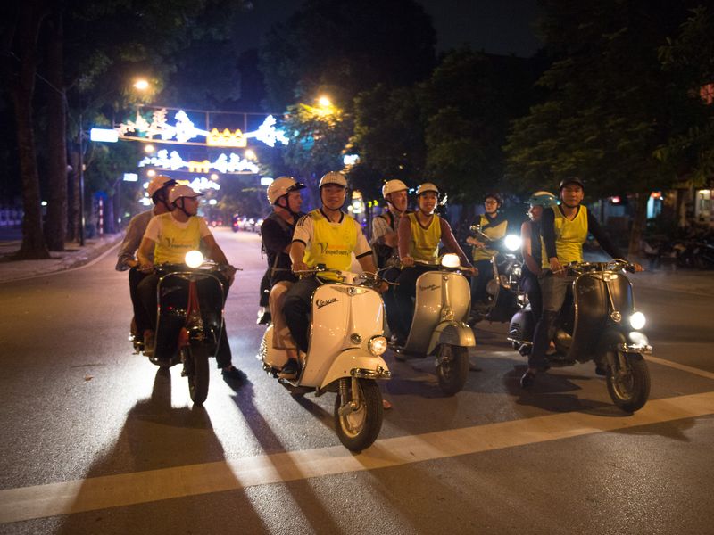 After dark vespa tour Vietnam