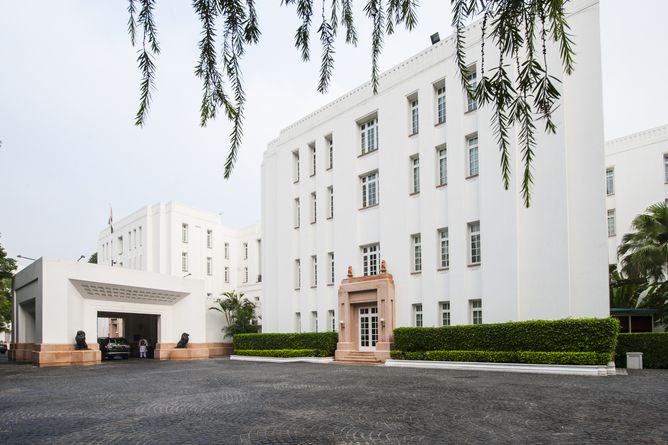 The Imperial's striking white facade