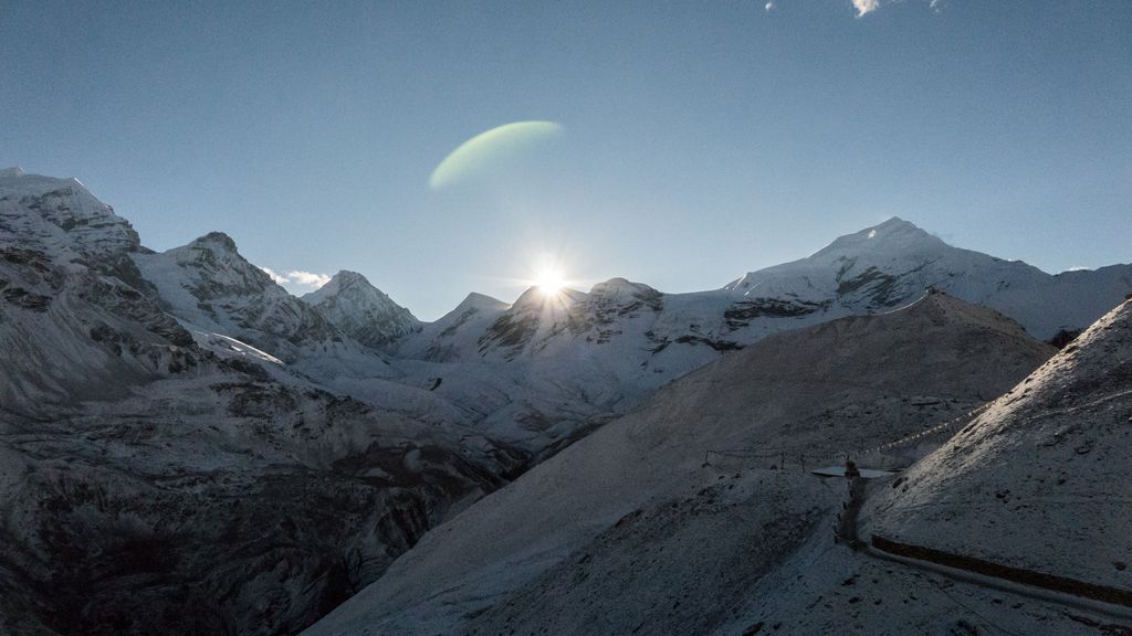 Sun rising over the mountains