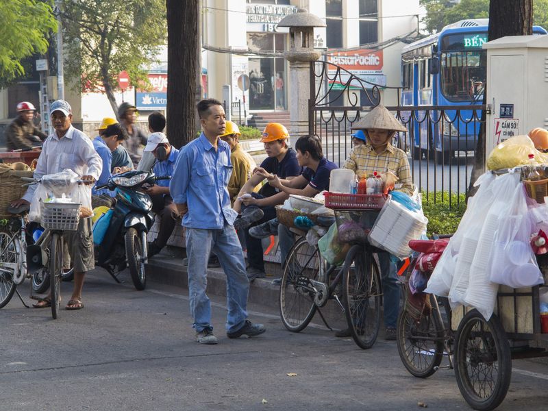 bikes on street in ho chi minh city
