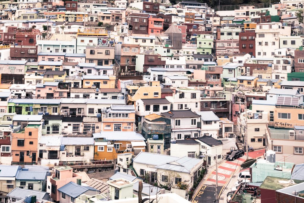 Busan hill with samll houses
