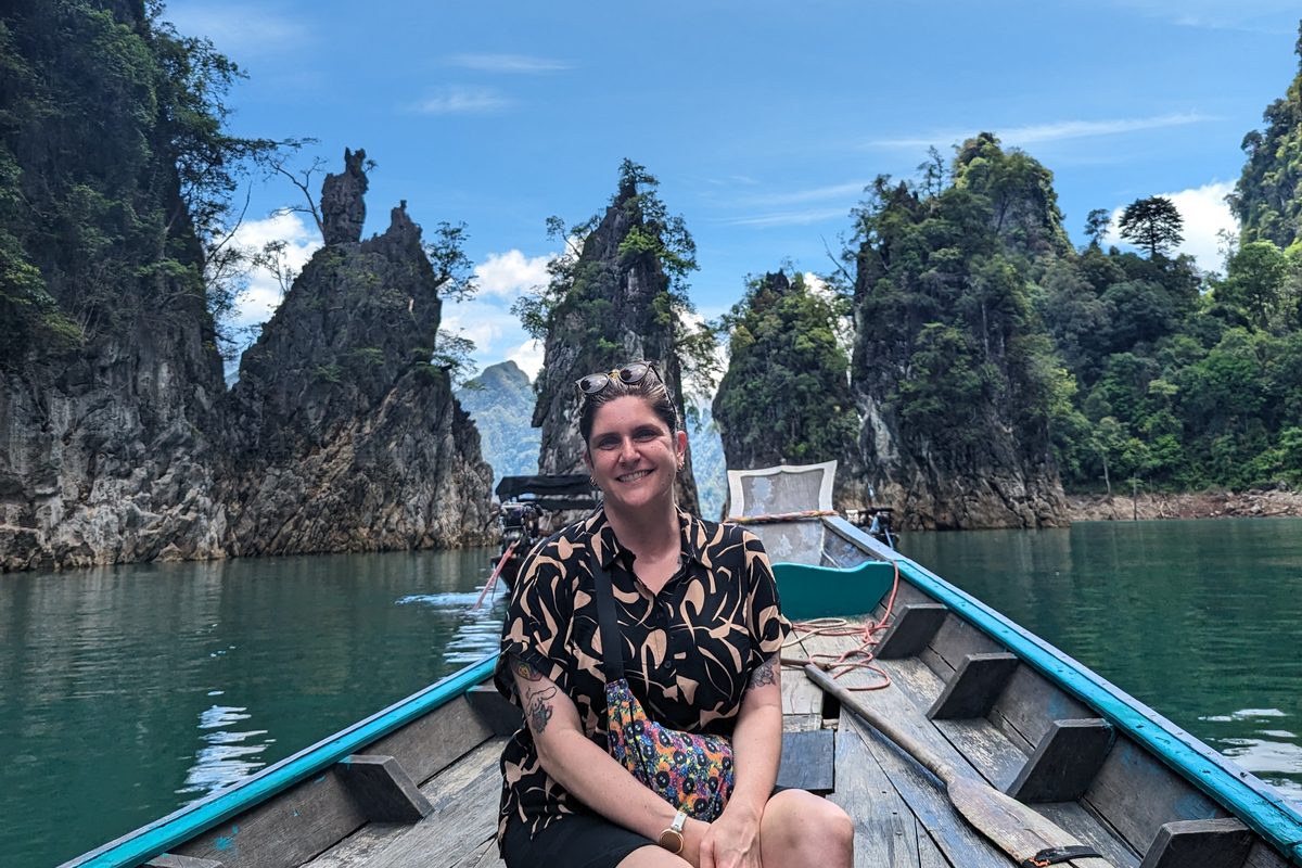 Woman in a boat Khao Sok