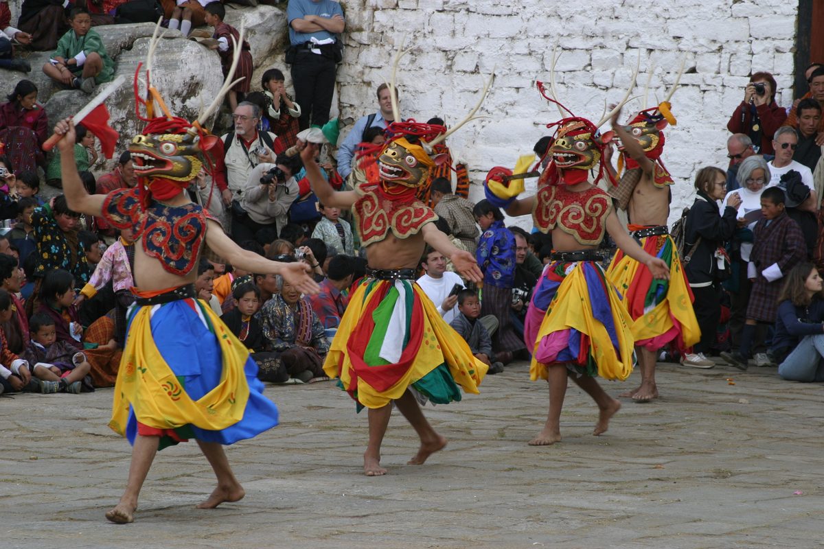Festival dancers in Bhutan