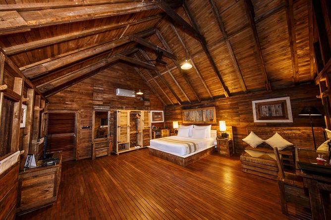 Wooden chalet interior