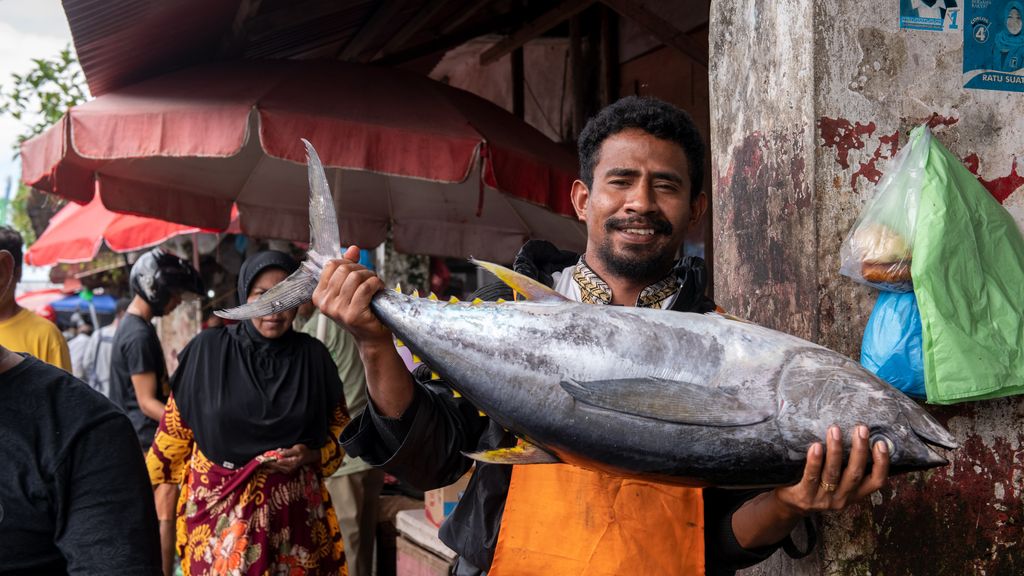 Fishmonger in Ambon Indonesia