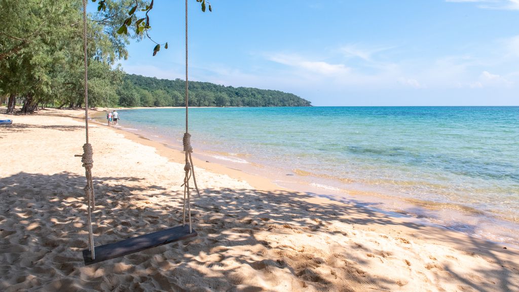 Bali beach with swing