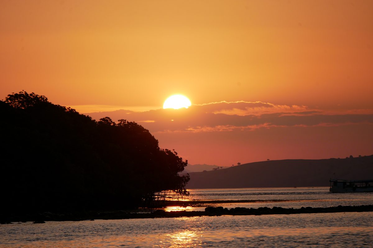 Sunset over the spice islands Indonesia