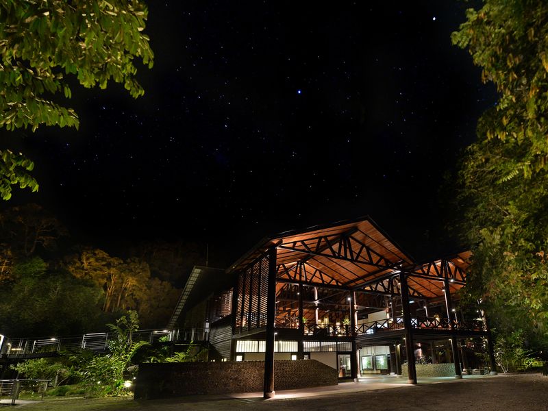 Front of Borneo Rainforest Lodge