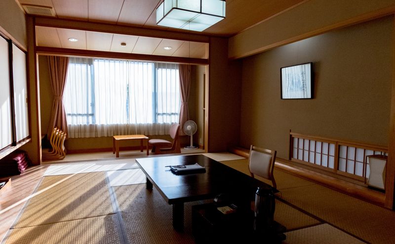 Spacious room with tatami mats