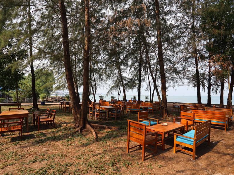 Restaurant amongst the trees at Sok San