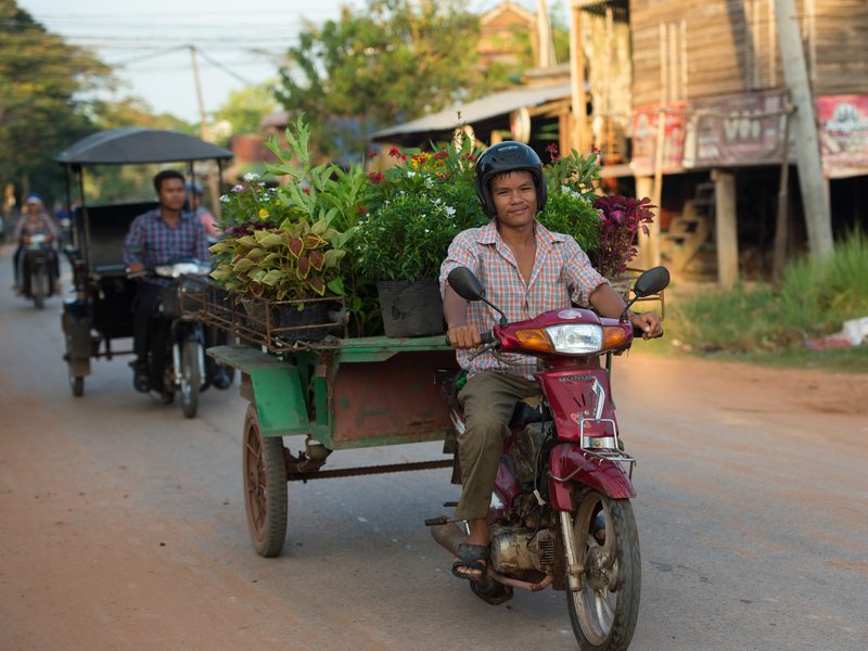 Boy on bike in Cambodia
