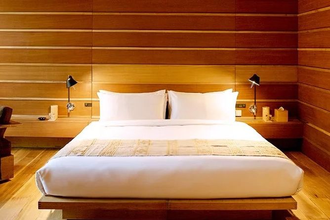 Wood panelling and comfortable beds