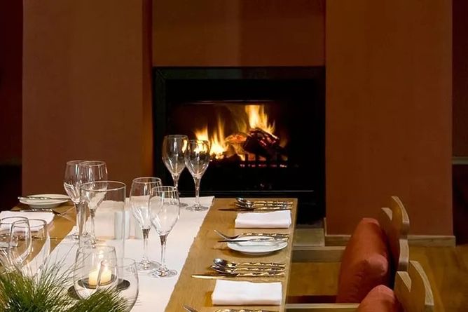 Dining by firelight