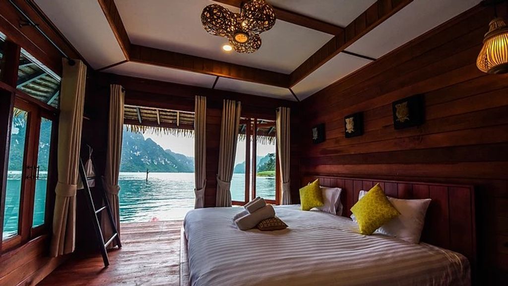 Floating lodge interior at Panvaree the Greenery