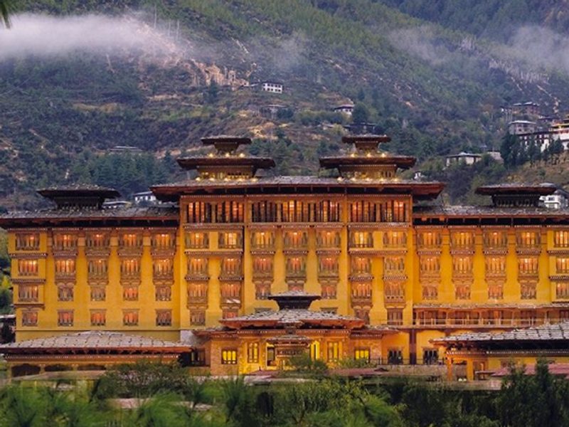 Exterior of Pemako Thimpu at dusk