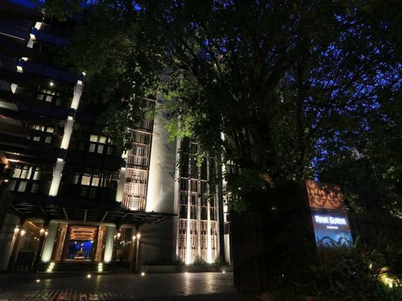 Exterior of Riva Surya at night