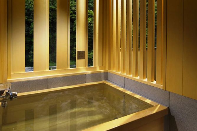Semi open-air private onsen