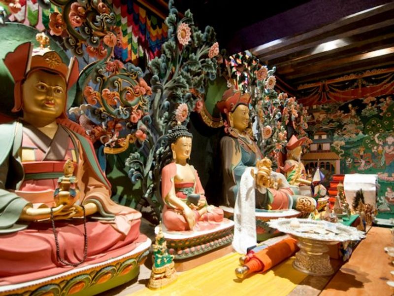 Colourful temple at Zhiwa Ling Heritage