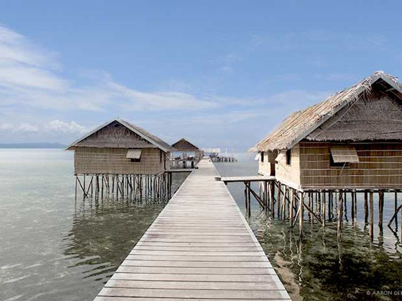 Cottages over the water at Kri Eco Resort Raja Ampat, Indonesia