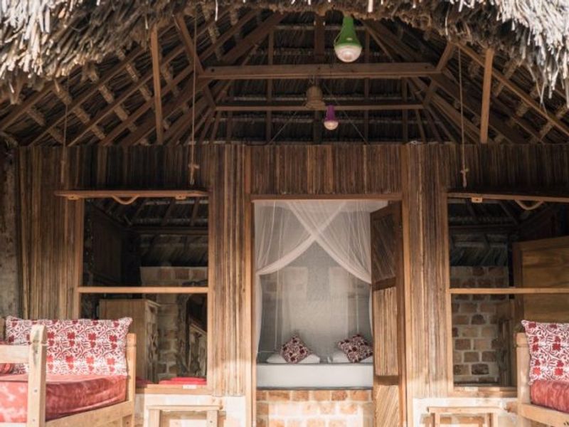 Bungalow terrace at Utopia Surf & Yoga Eco Lodge