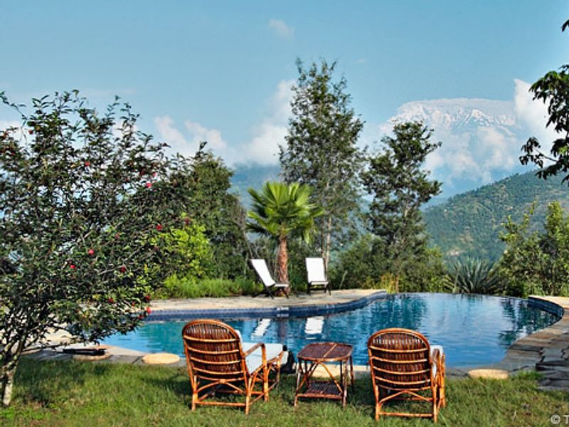 Pool with mountain views at Tiger Mountain Lodge