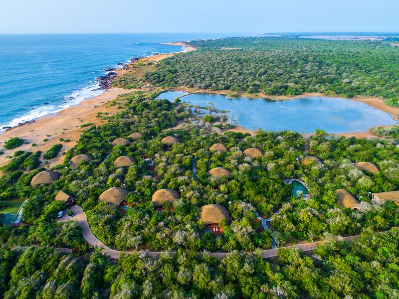 Aerial view of Chena Huts