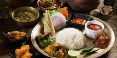 a plate of food on a table