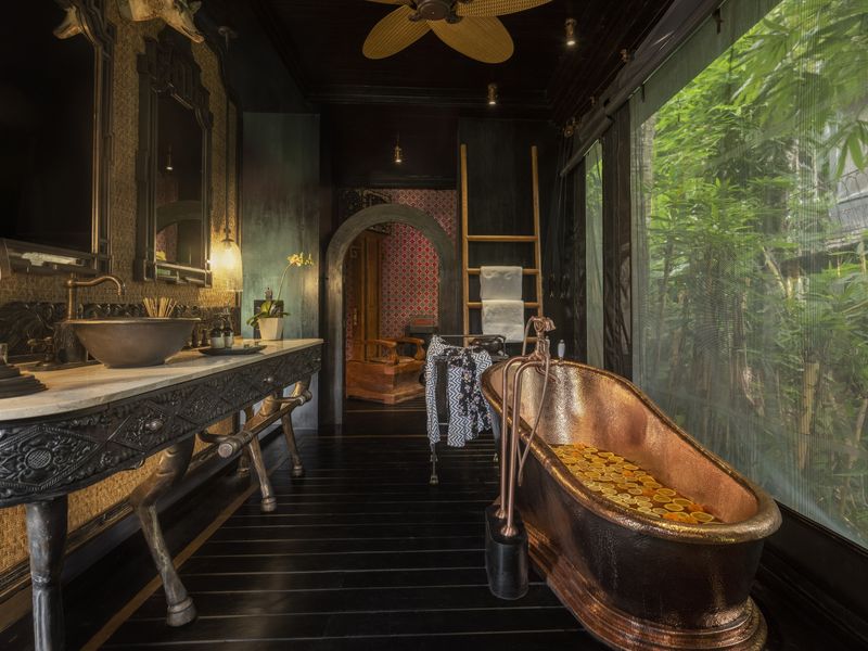 The Lodge bathroom at Capella Ubud Bali Indonesia
