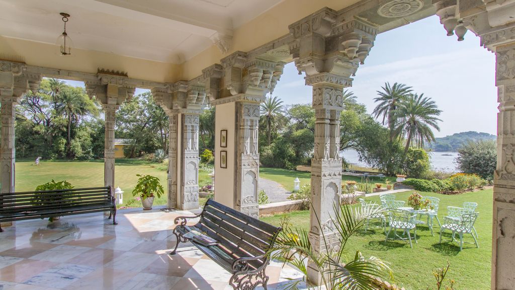 Garden terrace at Dev Shree