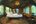 a room with a bed and a table