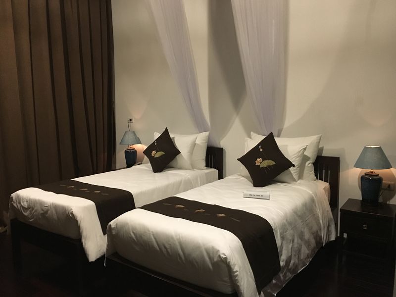 Twin room at Aravinda Resort