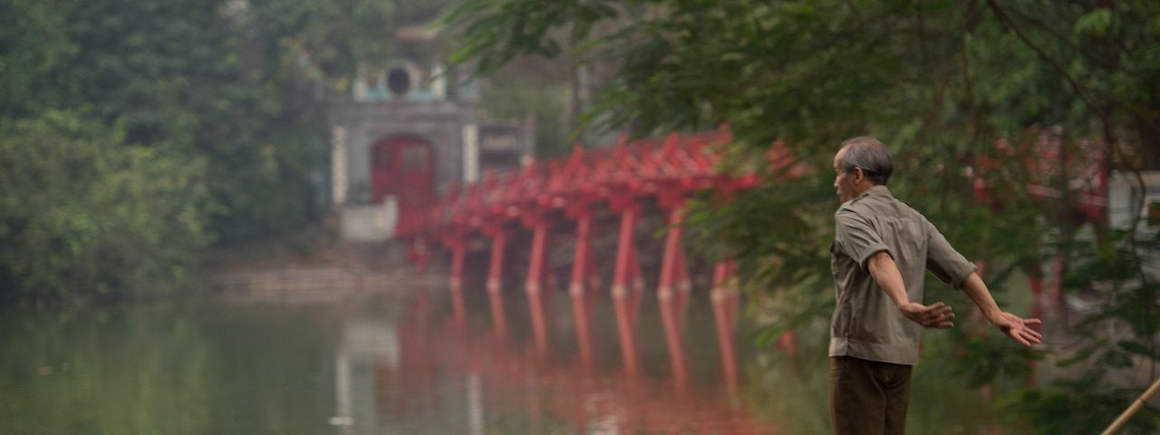 Man doing tai chi in vietnam