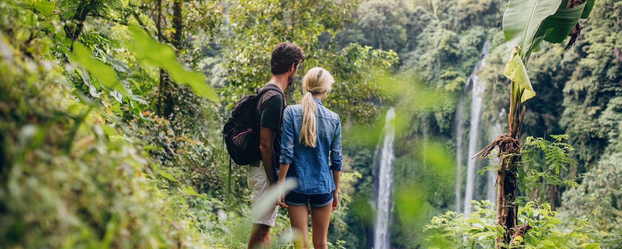 Couple in jungle in Borneo