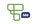 a logo with a blue and green design