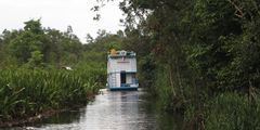 a boat on a river