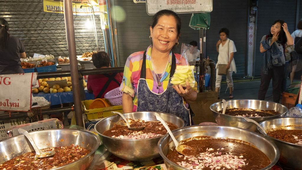 Woman making curry