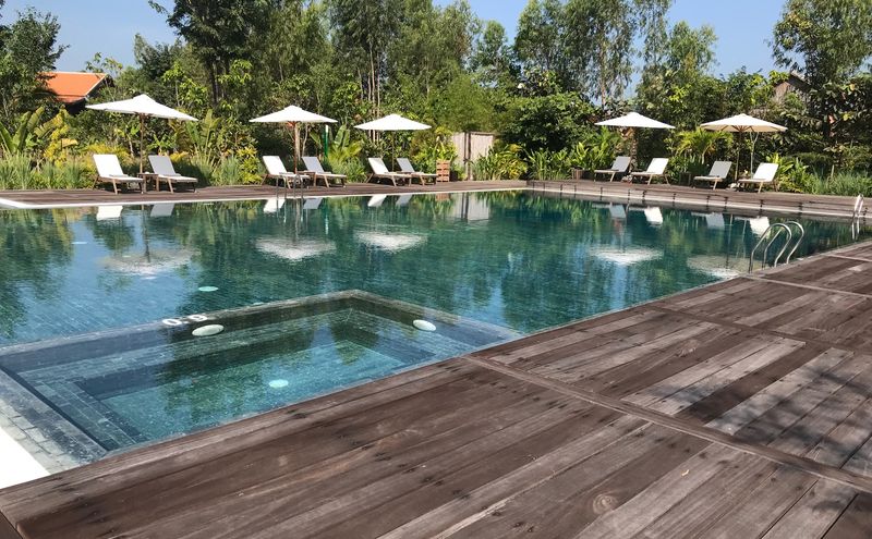 Outdoor decked pool
