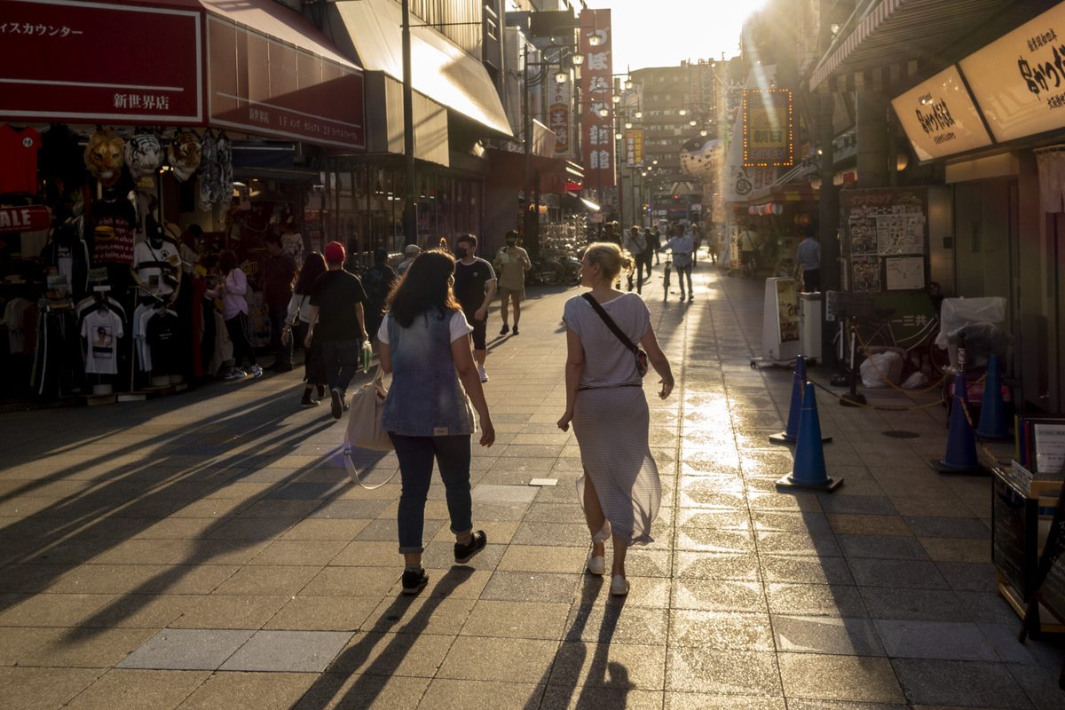 Women walking in Osaka