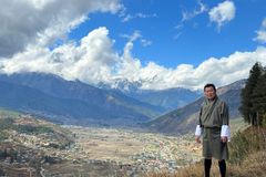 a man standing on a mountain