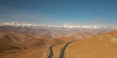 a road going through a valley