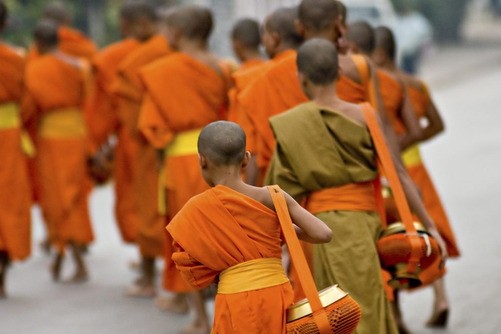 Monks walking